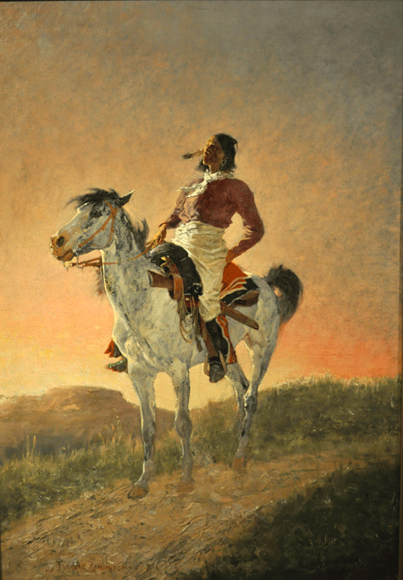 Painting by Frederic Remington of Modern Comanche