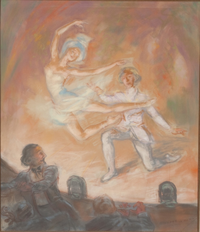 Everett Shinn, N.A.  On Stage, c. 1918 pastel on paper, Bill & Irma Runyon Art Collection, 988.001.0203