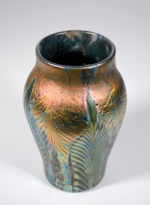 Cypriote Vase, c. 1918 Blown Favrile glass body with 5 pulled feather